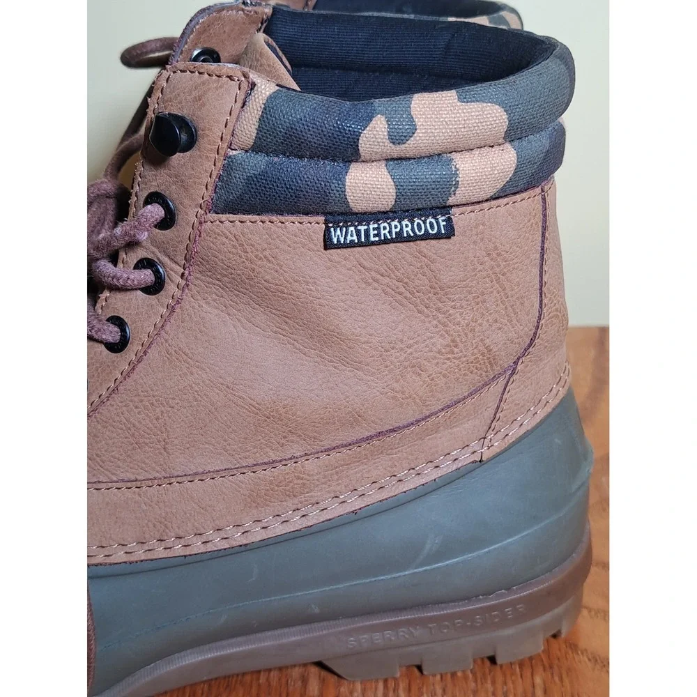 Sperry Men's Brewster Waterproof Ankle Lace-up Duck Boots 9.5 Memory Foam